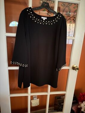Charter Club Black Pearl-Embellished Tunic